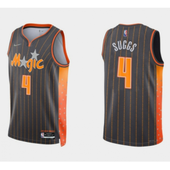 Men Orlando Magic 4 Jalen Suggs 2021 22 City Edition Black 75th Anniversary Stitched Swingman Jersey Men Orlando Magic 4 Jalen Suggs 2021 22 City Edition Black 75th Anniversary Stitched Swingman Jersey