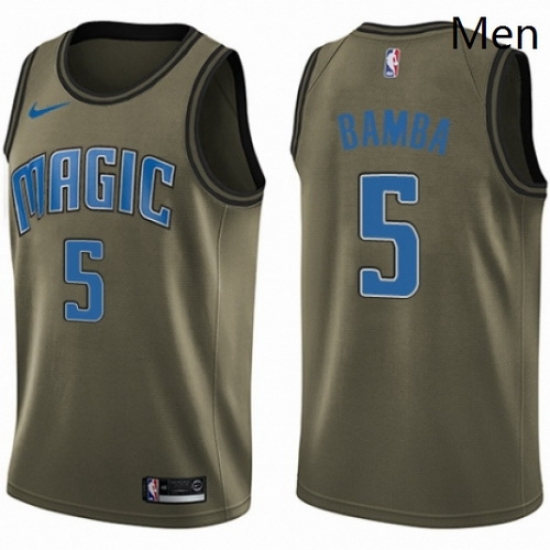 Mens Nike Orlando Magic 5 Mohamed Bamba Swingman Green Salute to Service NBA Jersey Mens Nike Orlando Magic 5 Mohamed Bamba Swingman Green Salute to Service NBA Jersey