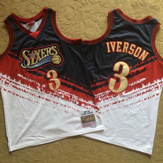 76ers 3 Allen Iverson Multi Color 1997 98 Hardwood Classics Independent Swingman Jersey 76ers 3 Allen Iverson Multi Color 1997 98 Hardwood Classics Independent Swingman Jersey