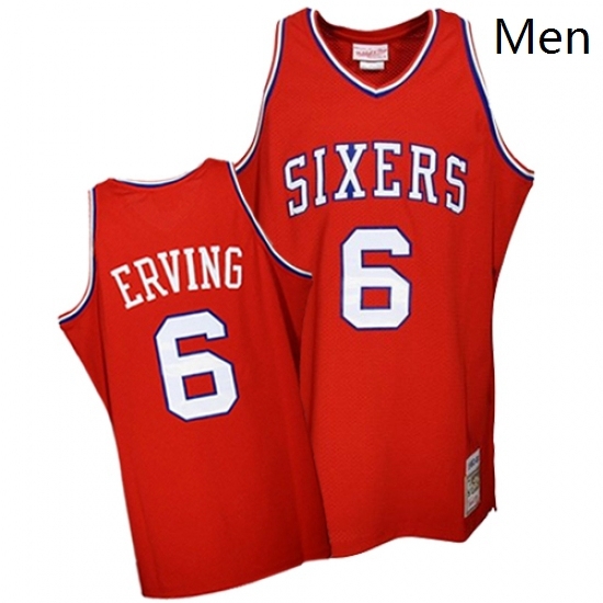 Mens Mitchell and Ness Philadelphia 76ers 6 Julius Erving Swingman Red Throwback NBA Jersey Mens Mitchell and Ness Philadelphia 76ers 6 Julius Erving Swingman Red Throwback NBA Jersey