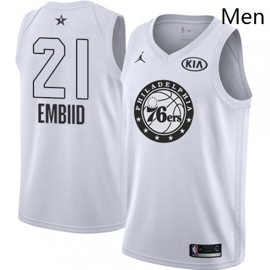 Mens Nike Jordan Philadelphia 76ers 21 Joel Embiid Swingman White 2018 All Star Game NBA Jersey Mens Nike Jordan Philadelphia 76ers 21 Joel Embiid Swingman White 2018 All Star Game NBA Jersey