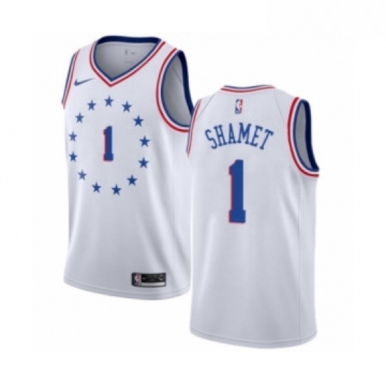 Mens Nike Philadelphia 76ers 1 Landry Shamet White Swingman Jersey Earned Edition Mens Nike Philadelphia 76ers 1 Landry Shamet White Swingman Jersey Earned Edition