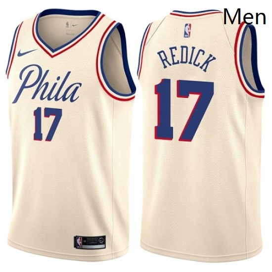 Mens Nike Philadelphia 76ers 17 JJ Redick Authentic Cream NBA Jersey City Edition Mens Nike Philadelphia 76ers 17 JJ Redick Authentic Cream NBA Jersey City Edition