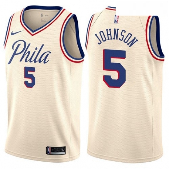 Mens Nike Philadelphia 76ers 5 Amir Johnson Authentic Cream NBA Jersey City Edition Mens Nike Philadelphia 76ers 5 Amir Johnson Authentic Cream NBA Jersey City Edition