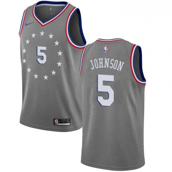 Mens Nike Philadelphia 76ers 5 Amir Johnson Swingman Gray NBA Jersey City Edition Mens Nike Philadelphia 76ers 5 Amir Johnson Swingman Gray NBA Jersey City Edition