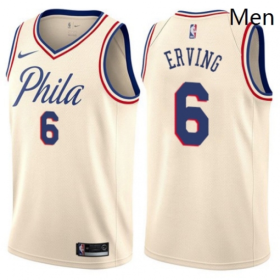 Mens Nike Philadelphia 76ers 6 Julius Erving Authentic Cream NBA Jersey City Edition Mens Nike Philadelphia 76ers 6 Julius Erving Authentic Cream NBA Jersey City Edition