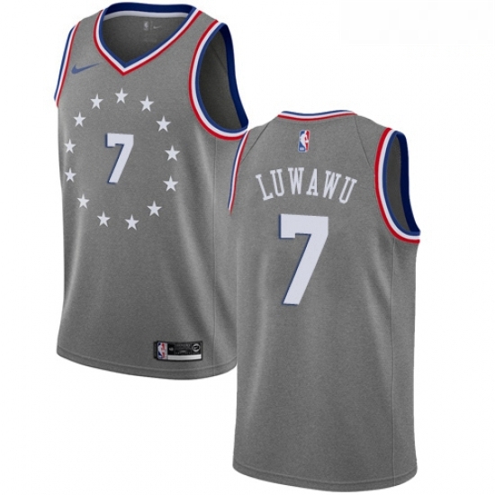 Mens Nike Philadelphia 76ers 7 Timothe Luwawu Swingman Gray NBA Jersey City Edition Mens Nike Philadelphia 76ers 7 Timothe Luwawu Swingman Gray NBA Jersey City Edition