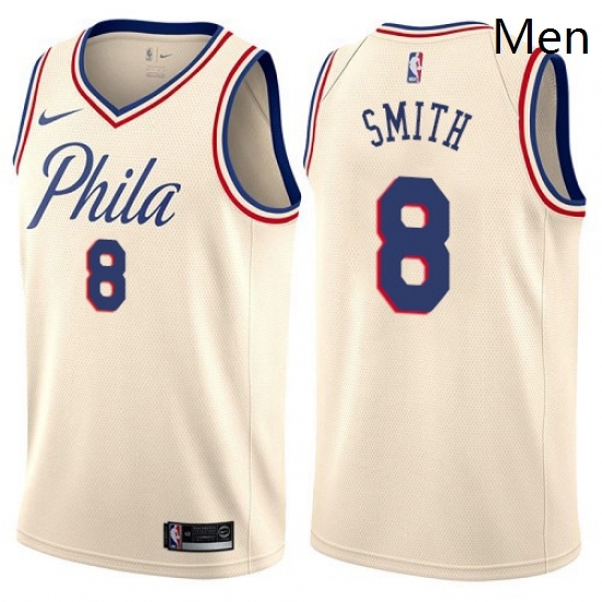 Mens Nike Philadelphia 76ers 8 Zhaire Smith Swingman Cream NBA Jersey City Edition Mens Nike Philadelphia 76ers 8 Zhaire Smith Swingman Cream NBA Jersey City Edition