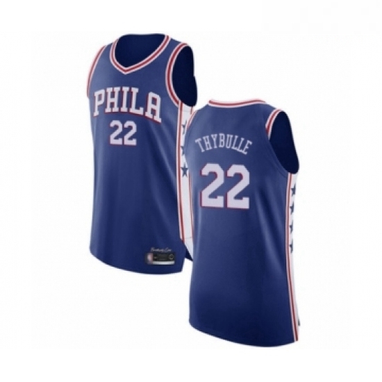 Mens Philadelphia 76ers 22 Mattise Thybulle Authentic Blue Basketball Jersey Icon Edition Mens Philadelphia 76ers 22 Mattise Thybulle Authentic Blue Basketball Jersey Icon Edition