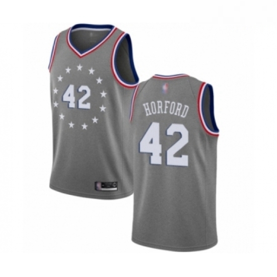 Mens Philadelphia 76ers 42 Al Horford Swingman Gray Basketball Jersey City Edition Mens Philadelphia 76ers 42 Al Horford Swingman Gray Basketball Jersey City Edition