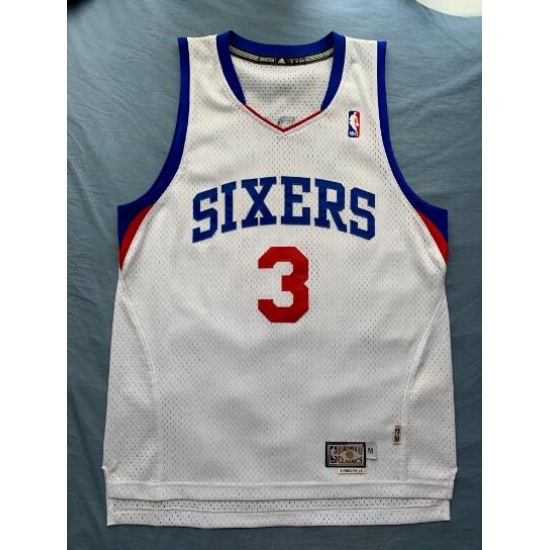 Philadelphia 76ers Men Allen Iverson #3 White Hardwood Classics Jersey Philadelphia 76ers Men Allen Iverson #3 White Hardwood Classics Jersey