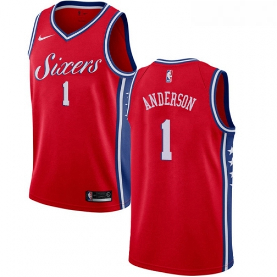 Womens Nike Philadelphia 76ers 1 Justin Anderson Swingman Red Alternate NBA Jersey Statement Edition Womens Nike Philadelphia 76ers 1 Justin Anderson Swingman Red Alternate NBA Jersey Statement Edition