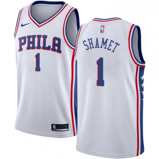 Womens Nike Philadelphia 76ers 1 Landry Shamet Swingman White NBA Jersey Association Edition Womens Nike Philadelphia 76ers 1 Landry Shamet Swingman White NBA Jersey Association Edition