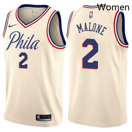 Womens Nike Philadelphia 76ers 2 Moses Malone Swingman Cream NBA Jersey City Edition Womens Nike Philadelphia 76ers 2 Moses Malone Swingman Cream NBA Jersey City Edition
