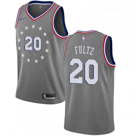Womens Nike Philadelphia 76ers 20 Markelle Fultz Swingman Gray NBA Jersey City Edition Womens Nike Philadelphia 76ers 20 Markelle Fultz Swingman Gray NBA Jersey City Edition