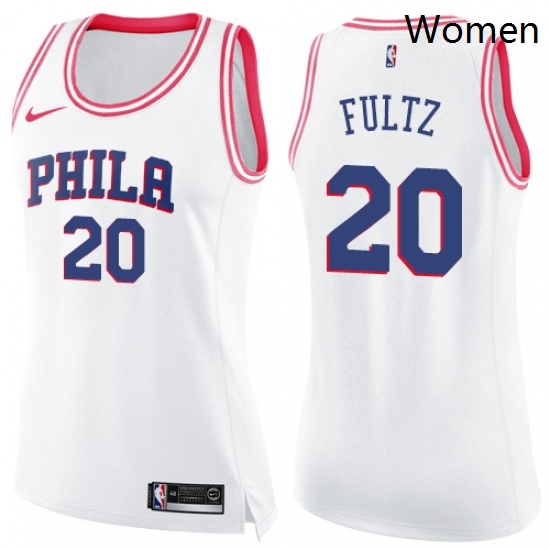 Womens Nike Philadelphia 76ers 20 Markelle Fultz Swingman WhitePink Fashion NBA Jersey Womens Nike Philadelphia 76ers 20 Markelle Fultz Swingman WhitePink Fashion NBA Jersey