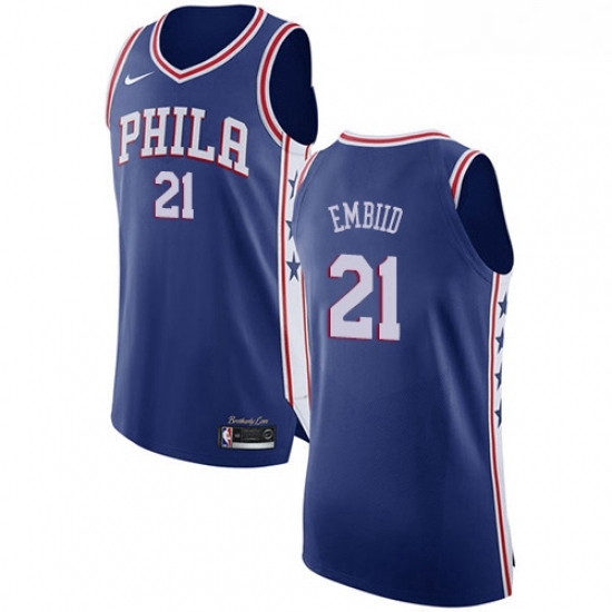 Womens Nike Philadelphia 76ers 21 Joel Embiid Authentic Blue Road NBA Jersey Icon Edition Womens Nike Philadelphia 76ers 21 Joel Embiid Authentic Blue Road NBA Jersey Icon Edition