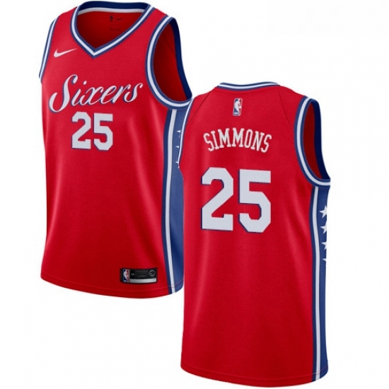 Womens Nike Philadelphia 76ers 25 Ben Simmons Authentic Red Alternate NBA Jersey Statement Edition Womens Nike Philadelphia 76ers 25 Ben Simmons Authentic Red Alternate NBA Jersey Statement Edition