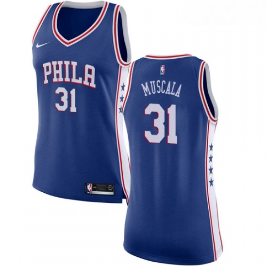 Womens Nike Philadelphia 76ers 31 Mike Muscala Swingman Blue NBA Jersey Icon Edition Womens Nike Philadelphia 76ers 31 Mike Muscala Swingman Blue NBA Jersey Icon Edition