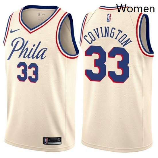 Womens Nike Philadelphia 76ers 33 Robert Covington Swingman Cream NBA Jersey City Edition Womens Nike Philadelphia 76ers 33 Robert Covington Swingman Cream NBA Jersey City Edition