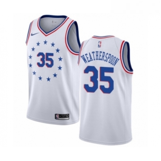 Womens Nike Philadelphia 76ers 35 Clarence Weatherspoon White Swingman Jersey Earned Edition Womens Nike Philadelphia 76ers 35 Clarence Weatherspoon White Swingman Jersey Earned Edition