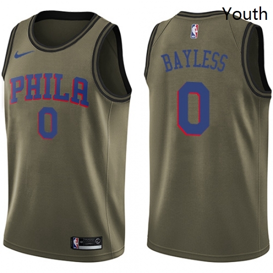 Youth Nike Philadelphia 76ers 0 Jerryd Bayless Swingman Green Salute to Service NBA Jersey Youth Nike Philadelphia 76ers 0 Jerryd Bayless Swingman Green Salute to Service NBA Jersey