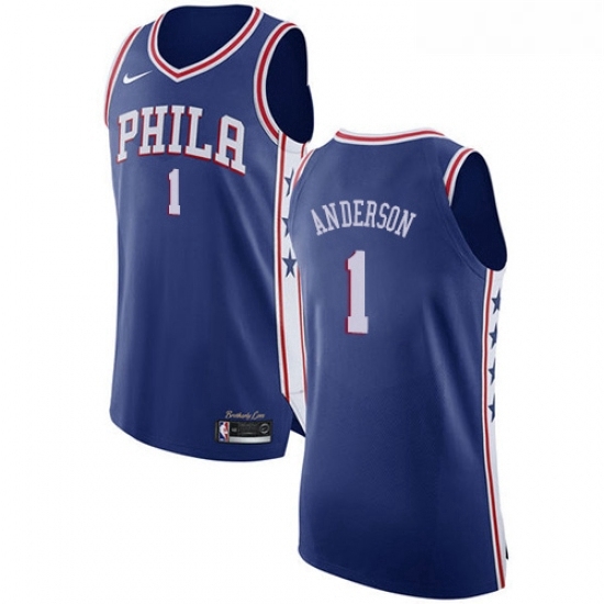 Youth Nike Philadelphia 76ers 1 Justin Anderson Authentic Blue Road NBA Jersey Icon Edition Youth Nike Philadelphia 76ers 1 Justin Anderson Authentic Blue Road NBA Jersey Icon Edition