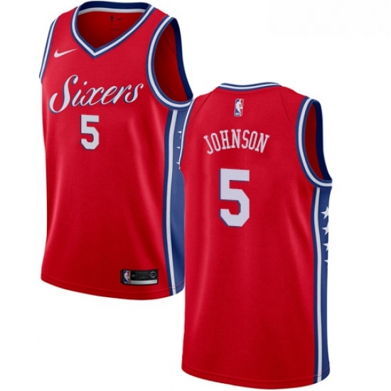 Youth Nike Philadelphia 76ers 5 Amir Johnson Swingman Red Alternate NBA Jersey Statement Edition 