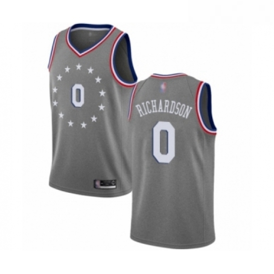 Youth Philadelphia 76ers 0 Josh Richardson Swingman Gray Basketball Jersey City Edition 