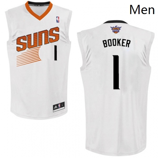 Mens Adidas Phoenix Suns 1 Devin Booker Authentic White Home NBA Jersey Mens Adidas Phoenix Suns 1 Devin Booker Authentic White Home NBA Jersey