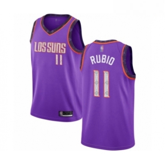 Mens Phoenix Suns 11 Ricky Rubio Authentic Purple Basketball Jersey 2018 19 City Edition Mens Phoenix Suns 11 Ricky Rubio Authentic Purple Basketball Jersey 2018 19 City Edition