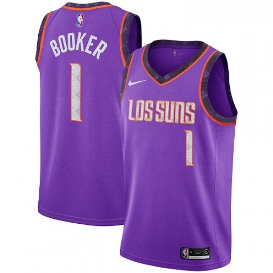 Womens Nike Phoenix Suns 1 Devin Booker Swingman Purple NBA Jersey 2018 19 City Edition Womens Nike Phoenix Suns 1 Devin Booker Swingman Purple NBA Jersey 2018 19 City Edition