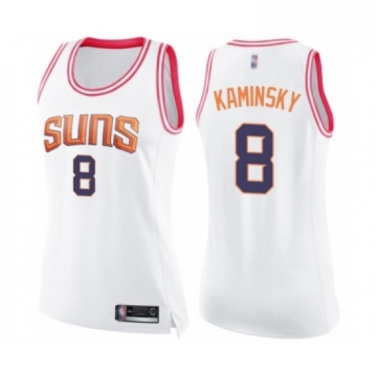 Womens Phoenix Suns 8 Frank Kaminsky Swingman White Pink Fashion Basketball Jersey Womens Phoenix Suns 8 Frank Kaminsky Swingman White Pink Fashion Basketball Jersey