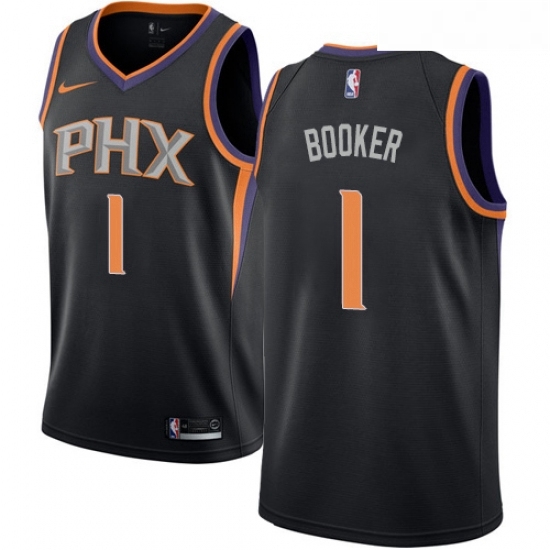 Youth Nike Phoenix Suns 1 Devin Booker Swingman Black Alternate NBA Jersey Statement Edition Youth Nike Phoenix Suns 1 Devin Booker Swingman Black Alternate NBA Jersey Statement Edition