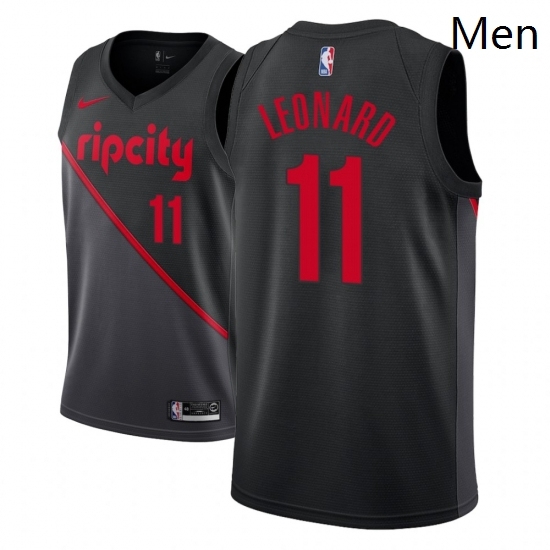 Men NBA 2018 19 Portland Trail Blazers 11 Meyers Leonard City Edition Black Jersey Men NBA 2018 19 Portland Trail Blazers 11 Meyers Leonard City Edition Black Jersey