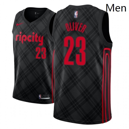 Men NBA 2018 19 Portland Trail Blazers 23 Cameron Oliver City Edition Black Jersey Men NBA 2018 19 Portland Trail Blazers 23 Cameron Oliver City Edition Black Jersey