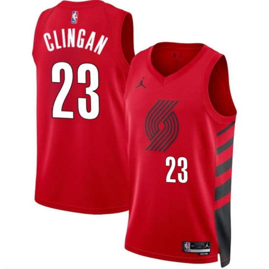 Men Portland Trail Blazers 23 Donovan Clingan Red 2024 Draft Statement Edition Stitched Basketball Jersey Men Portland Trail Blazers 23 Donovan Clingan Red 2024 Draft Statement Edition Stitched Basketball Jersey