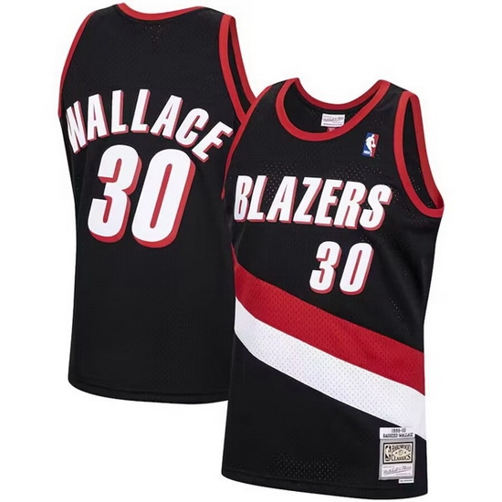 Men Portland Trail Blazers 30 Rasheed Wallace Black 1999 00 Hardwood Classics Swingman Stitched Basketball Jersey Men Portland Trail Blazers 30 Rasheed Wallace Black 1999 00 Hardwood Classics Swingman Stitched Basketball Jersey