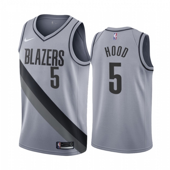 Men Portland Trail Portland Blazers 5 Rodney Hood Gray NBA Swingman 2020 21 Earned Edition Jersey Men Portland Trail Portland Blazers 5 Rodney Hood Gray NBA Swingman 2020 21 Earned Edition Jersey