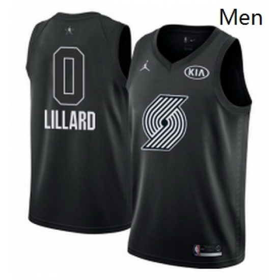 Mens Nike Jordan Portland Trail Blazers 0 Damian Lillard Swingman Black 2018 All Star Game NBA Jersey Mens Nike Jordan Portland Trail Blazers 0 Damian Lillard Swingman Black 2018 All Star Game NBA Jersey