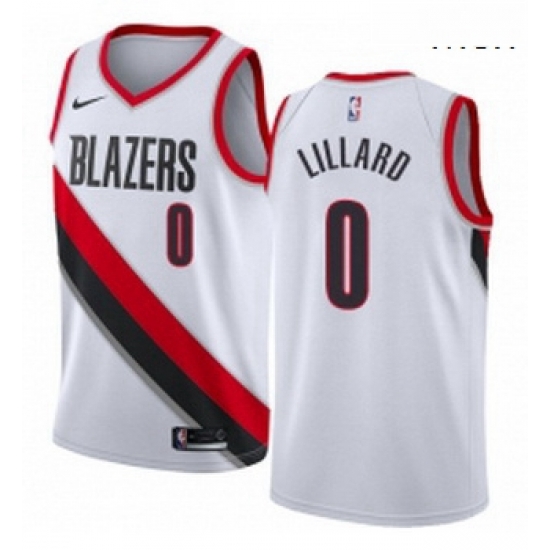 Mens Nike Portland Trail Blazers 0 Damian Lillard Swingman White Home NBA Jersey Association Edition Mens Nike Portland Trail Blazers 0 Damian Lillard Swingman White Home NBA Jersey Association Edition