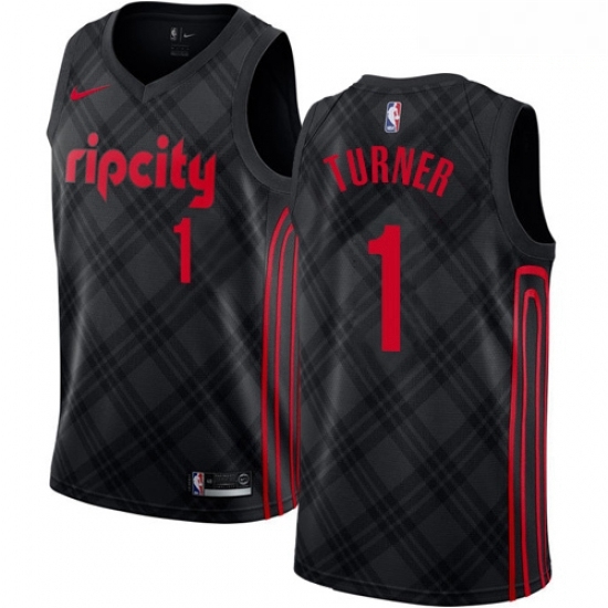Mens Nike Portland Trail Blazers 1 Evan Turner Swingman Black NBA Jersey City Edition Mens Nike Portland Trail Blazers 1 Evan Turner Swingman Black NBA Jersey City Edition