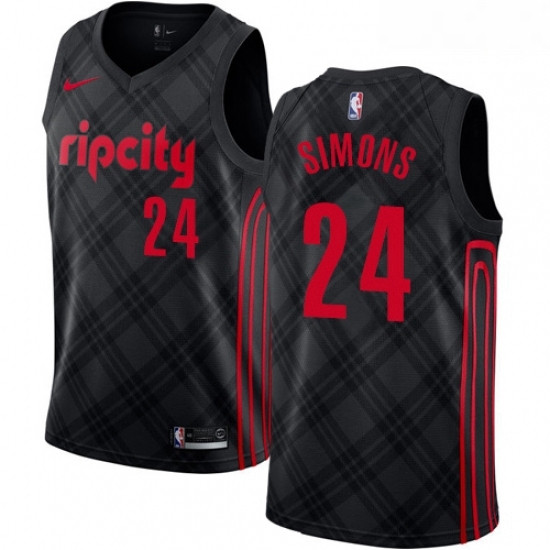 Mens Nike Portland Trail Blazers 24 Anfernee Simons Swingman Black NBA Jersey City Edition Mens Nike Portland Trail Blazers 24 Anfernee Simons Swingman Black NBA Jersey City Edition