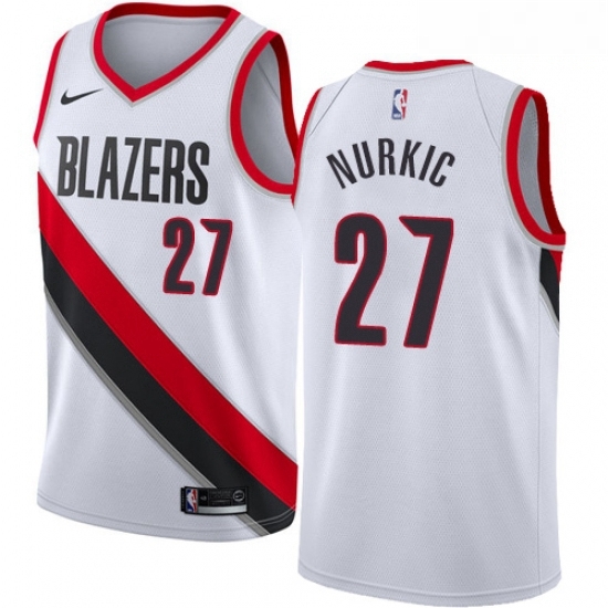 Mens Nike Portland Trail Blazers 27 Jusuf Nurkic Authentic White Home NBA Jersey Association Edition Mens Nike Portland Trail Blazers 27 Jusuf Nurkic Authentic White Home NBA Jersey Association Edition