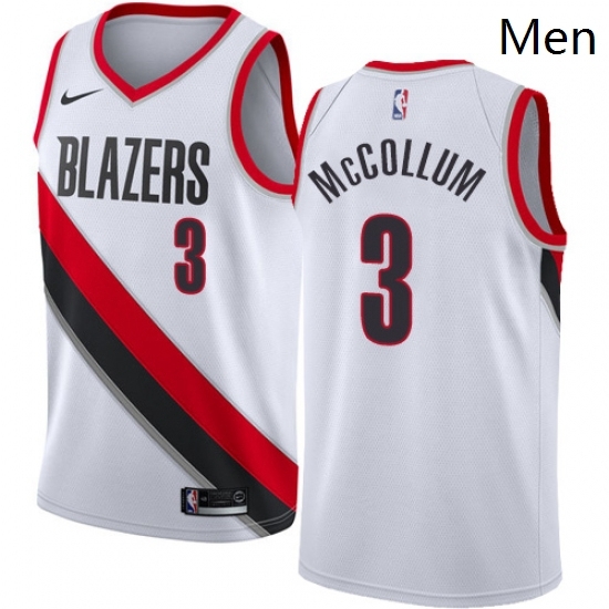 Mens Nike Portland Trail Blazers 3 CJ McCollum Swingman White Home NBA Jersey Association Edition Mens Nike Portland Trail Blazers 3 CJ McCollum Swingman White Home NBA Jersey Association Edition