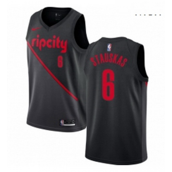 Mens Nike Portland Trail Blazers 6 Nik Stauskas Swingman Black NBA Jersey 2018 19 City Edition Mens Nike Portland Trail Blazers 6 Nik Stauskas Swingman Black NBA Jersey 2018 19 City Edition