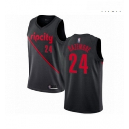 Mens Portland Trail Blazers 24 Kent Bazemore Authentic Black Basketball Jersey 2018 19 City Edition Mens Portland Trail Blazers 24 Kent Bazemore Authentic Black Basketball Jersey 2018 19 City Edition