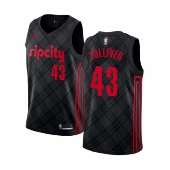 Mens Portland Trail Blazers 43 Anthony Tolliver Authentic Black Basketball Jersey City Edition Mens Portland Trail Blazers 43 Anthony Tolliver Authentic Black Basketball Jersey City Edition