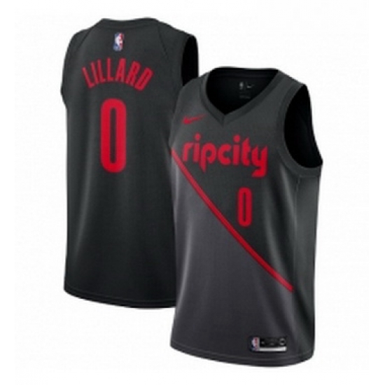 Womens Nike Portland Trail Blazers 0 Damian Lillard Swingman Black NBA Jersey 2018 19 City Edition Womens Nike Portland Trail Blazers 0 Damian Lillard Swingman Black NBA Jersey 2018 19 City Edition