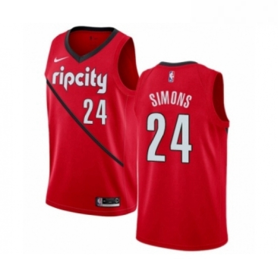 Womens Nike Portland Trail Blazers 24 Anfernee Simons Red Swingman Jersey Earned Edition Womens Nike Portland Trail Blazers 24 Anfernee Simons Red Swingman Jersey Earned Edition
